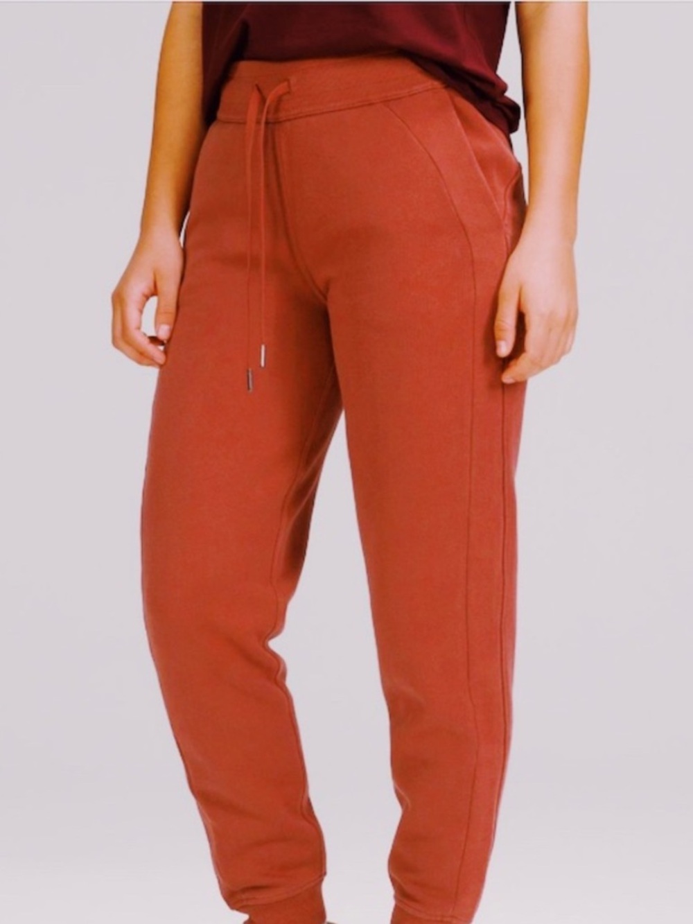 Lululemon orange scuba sweatpants